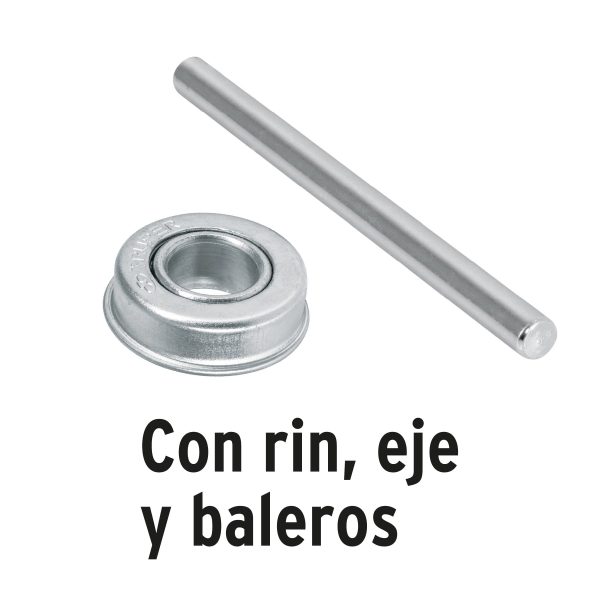 LLANTA COMPLETA NEUMATICA LISA 16" INCLUYE EJE Y BALEROS TRUPER - Imagen 3