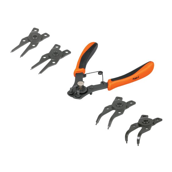 PINZA PARA ANILLOS DE RETENCION 6" 4 CABEZAS INTERCAMBIABLES TRUPER