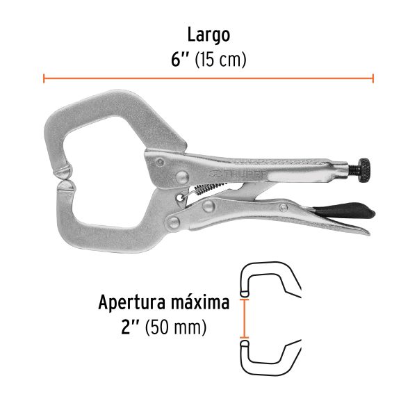 PINZA DE PRESION 6" TIPO "C" CON MORDAZA FIJA TRUPER - Imagen 2