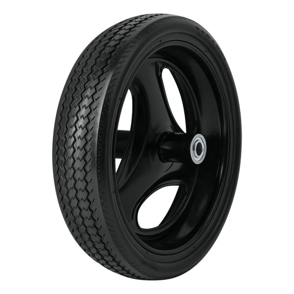 LLANTA COMPLETA ANTIPINCHAZO 13-1/2" INCLUYE EJE Y BALEROS TRUPER