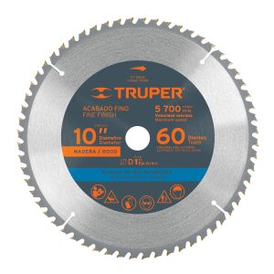 DISCO SIERRA 10" PARA MADERA 60 DIENTES CENTRO 1" TRUPER