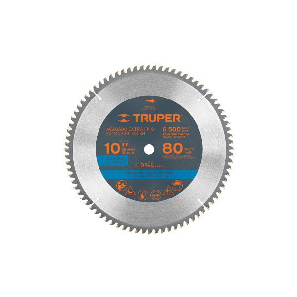 DISCO SIERRA 10" PARA ALUMINIO 80 DIENTES CENTRO 5/8" TRUPER