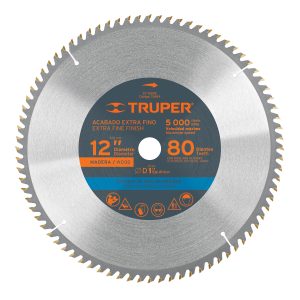 DISCO SIERRA 12" PARA MADERA 80 DIENTES CENTRO 1" TRUPER
