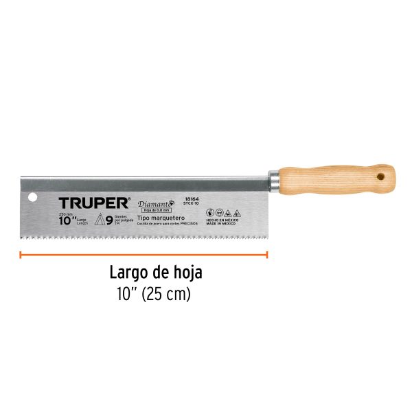 SERRUCHO TIPO MARQUETERO 10" 9 DPP TRUPER - Imagen 2