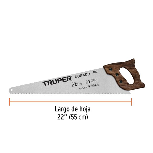 SERRUCHO 22" DORADO 7 DPP TRUPER - Imagen 2