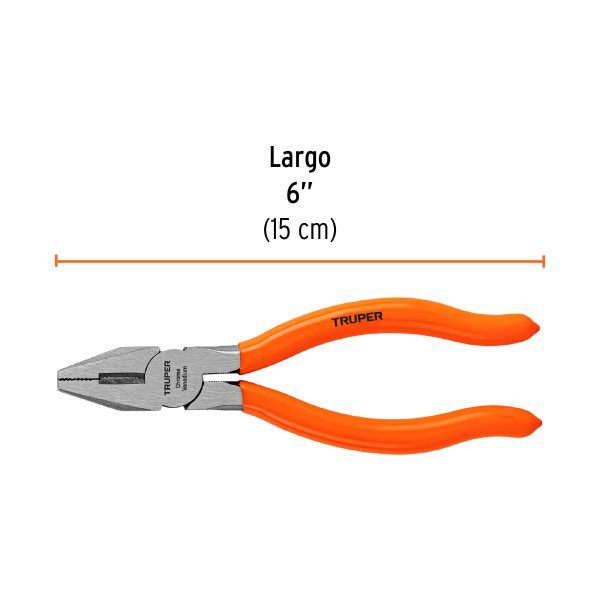 PINZA PARA ELECTRICISTA 6" MANGO DE PVC TRUPER - Imagen 2