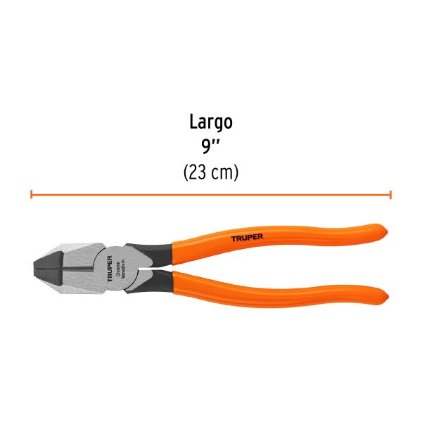 PINZA PARA ELECTRICISTA 9" USO RUDO MANGO PVC TRUPER - Imagen 2