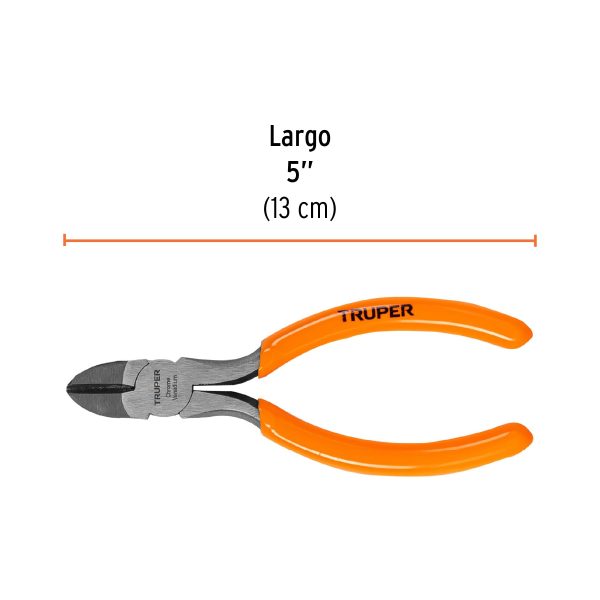 PINZA DE CORTE DIAGONAL 5" MANGO DE PVC TRUPER - Imagen 2