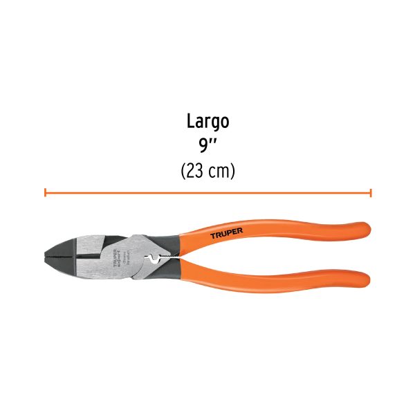 PINZA PARA ELECTRICISTA 9" CON PONCHADOR DE TERMINALES TRUPER - Imagen 2