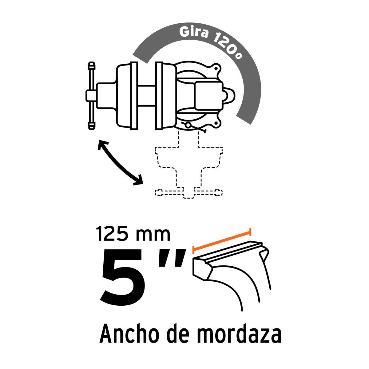 PRENSA DE BANCO 5" TIPO EUROPEO DE HIERRO NODULAR TRUPER - Imagen 2