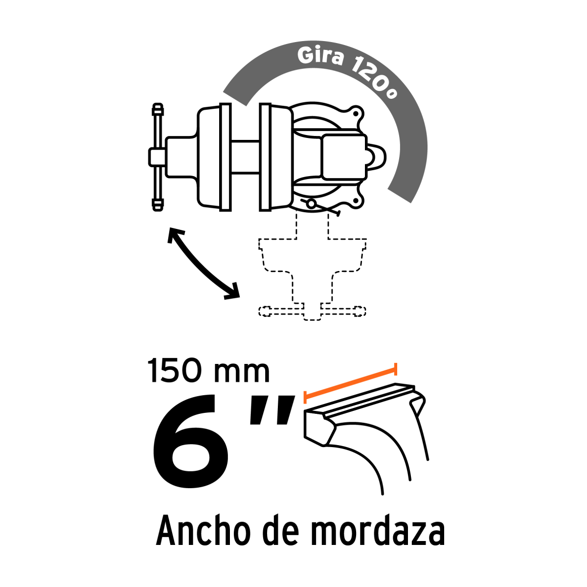 PRENSA DE BANCO 6" TIPO EUROPEO DE HIERRO NODULAR TRUPER - Imagen 2