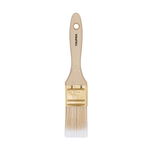 BROCHA CERDAS SINTETICAS 1-1/2" CORTE RECTO MANGO DE MADERA TRUPER