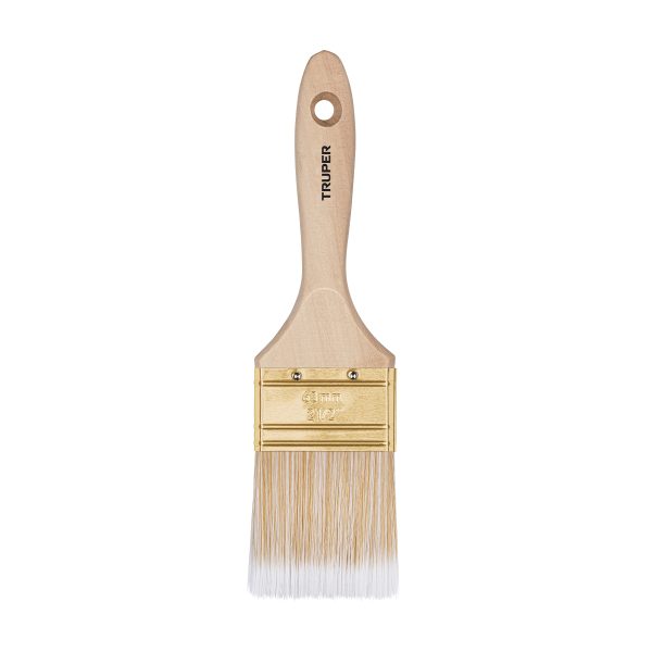 BROCHA CERDAS SINTETICAS 2-1/2″ CORTE RECTO MANGO DE MADERA TRUPER