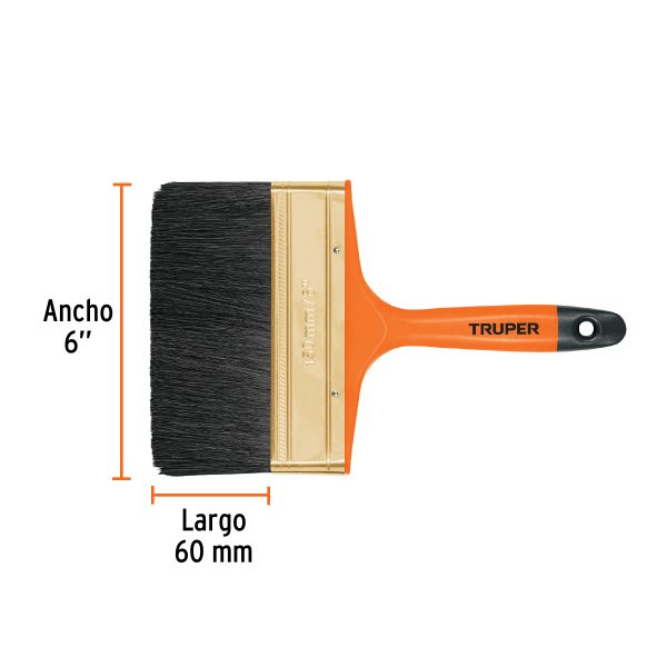 BROCHA PROFESIONAL DE 6" CON MANGO DE PLASTICO TRUPER - Imagen 2