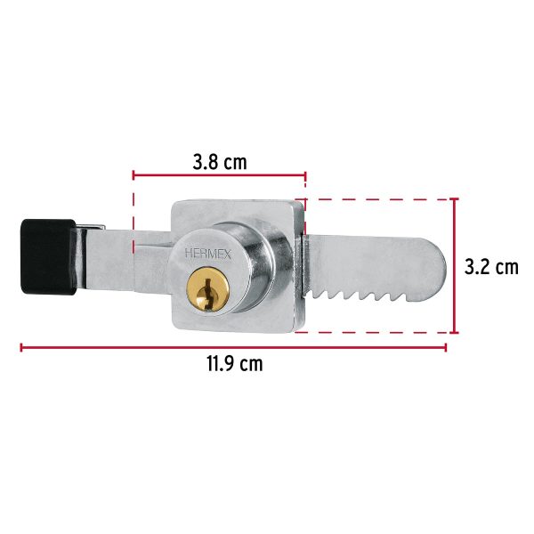 CERRADURA PARA VITRINA HERMEX - Imagen 2
