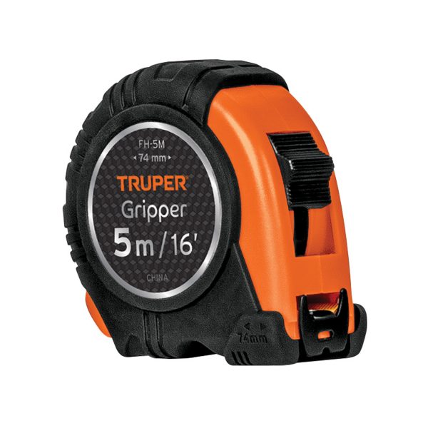 FLEXOMETRO GRIPPER CONTRA IMPACTOS 5 M CINTA 19 MM TRUPER
