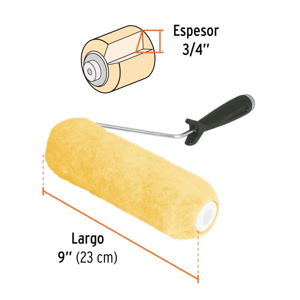 RODILLO PARA PINTAR 9" X 3/4" SUPERFICIES RUGOSAS TRUPER - Imagen 2