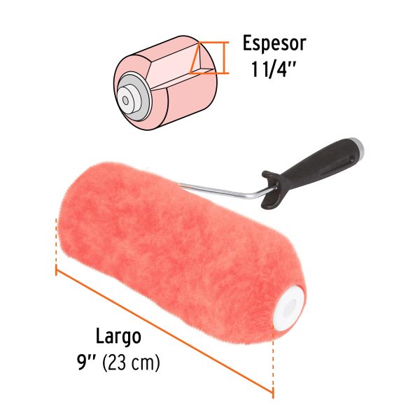 RODILLO PARA PINTAR 9" X 1-1/4" SUPERFICIES EXTRA RUGOSAS TRUPER - Imagen 2