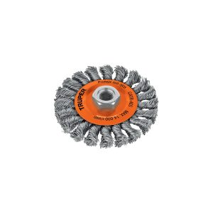 GRATA CIRCULAR 4" ALAMBRE TRENZADO EJE 5/8"-11 TRUPER