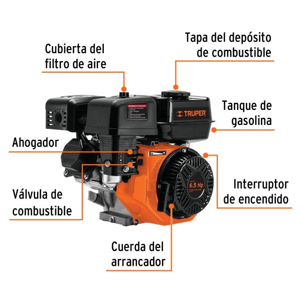 MOTOR A GASOLINA 6.5 HP TRUPER - Imagen 2