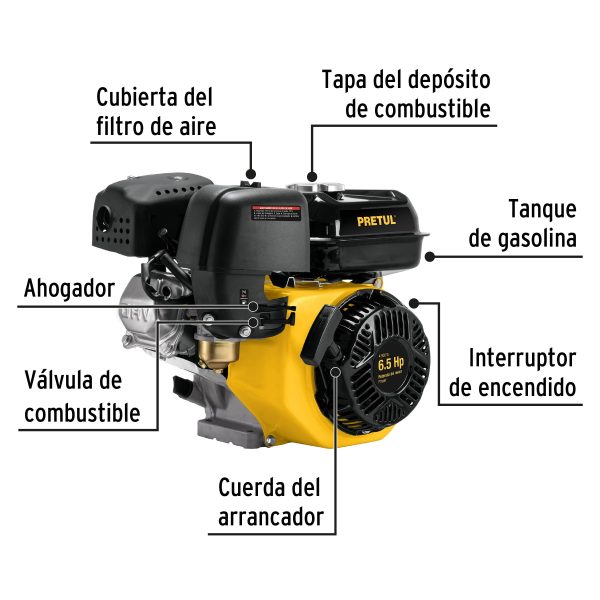 MOTOR A GASOLINA 6.5 HP PRETUL - Imagen 2