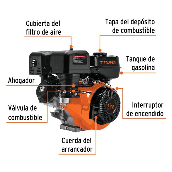 MOTOR A GASOLINA 9 HP TRUPER - Imagen 2