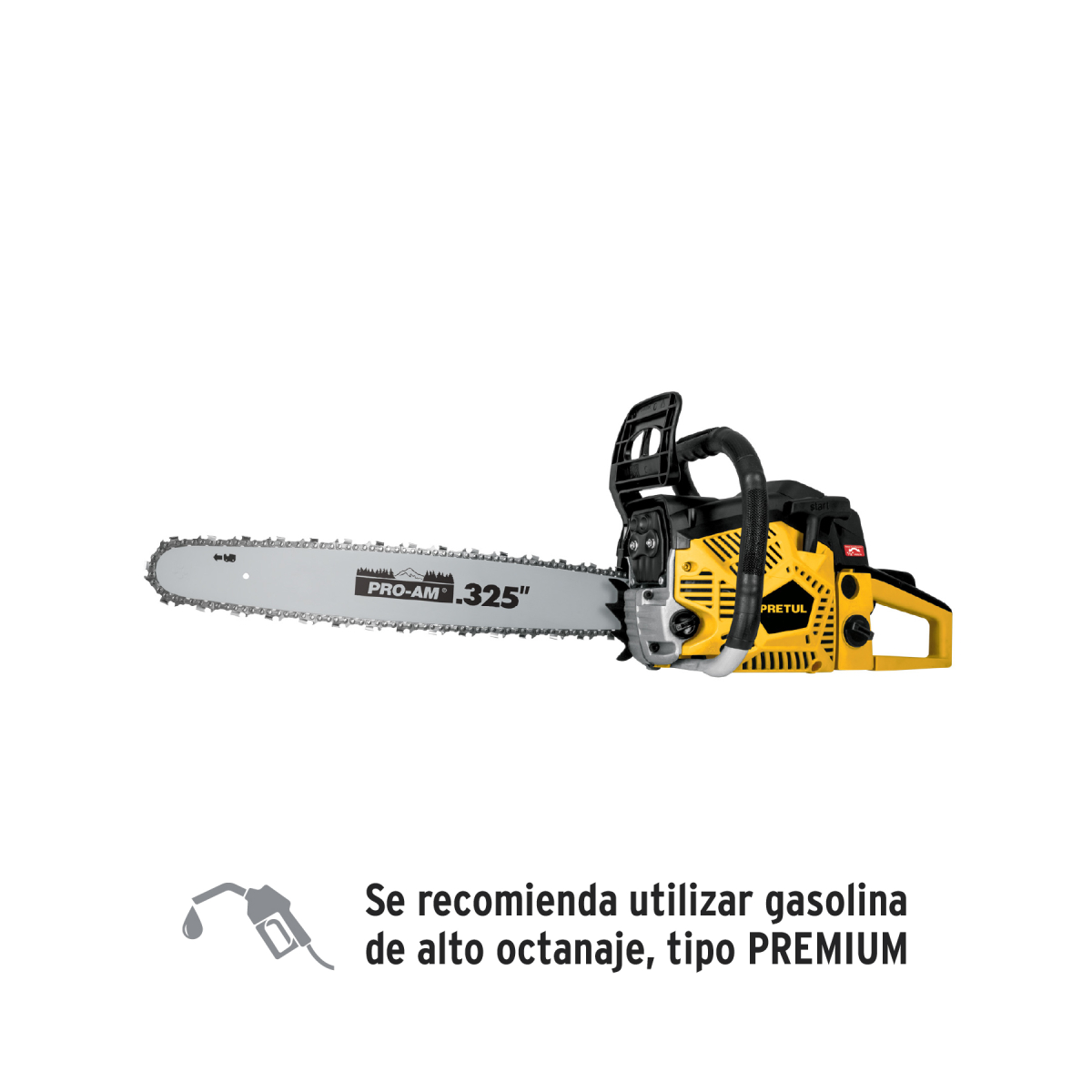 MOTOSIERRA 60 CC A GASOLINA CON BARRA DE 20" PRETUL