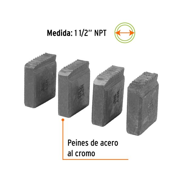 JUEGO DE PEINES 1-1/2" PARA TARRAJAS TA-850 Y TA-851 TRUPER - Imagen 2