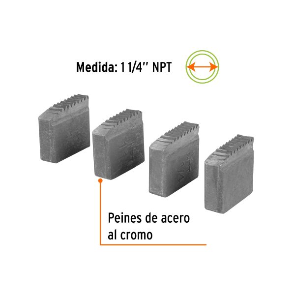 JUEGO DE 4 PEINES 1-1/4" PARA TARRAJAS TA-850 Y TA-851 TRUPER - Imagen 2