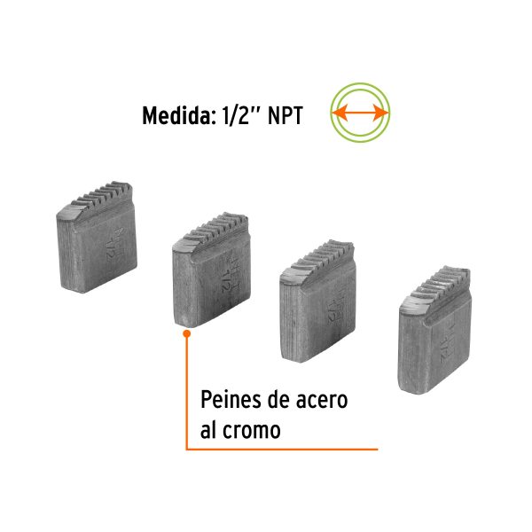 JUEGO DE 4 PEINES 1/2" PARA TARRAJAS TA-850 Y TA-851 TRUPER - Imagen 2