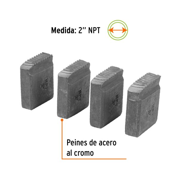 JUEGO DE 4 PEINES 2" PARA TARRAJAS TA-850 Y TA-851 TRUPER - Imagen 2