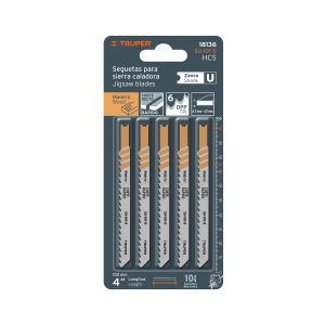 BLISTER CON 5 SEGUETAS 6 DPP ZANCO "U" CORTE RECTO MADERA TRUPER