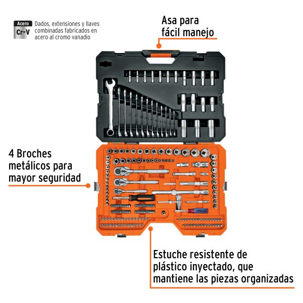 JUEGO 210 HERRAMEINTAS 1/4",3/8" Y 1/2" STD Y MM PARA MECANICO TRUPER - Imagen 2