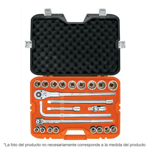 JUEGO DE 23 HERRAMIENTAS CUADRO 3/4" STD PARA MECANICO TRUPER