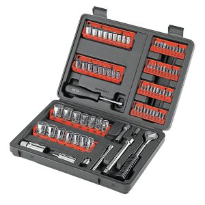 JUEGO DE 81 HERRAMIENTAS 1/4" Y 3/8" PARA MECANICO PRETUL