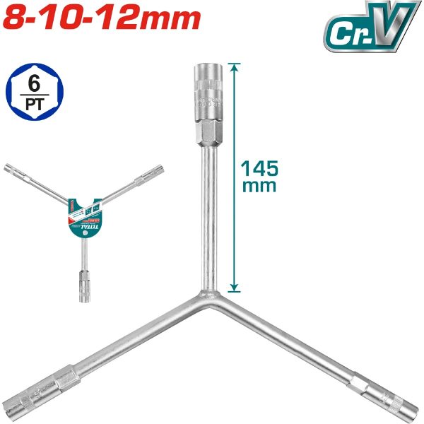 LLAVE EN Y COPA TRIPLE 8MM, 10MM Y 12MM TOTAL