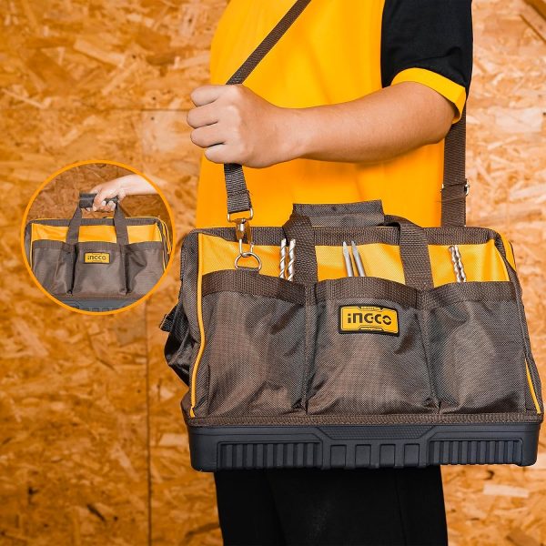 BOLSO PARA HERRAMIENTAS CON BASE REFORZADA 16″ INGCO - Imagen 2
