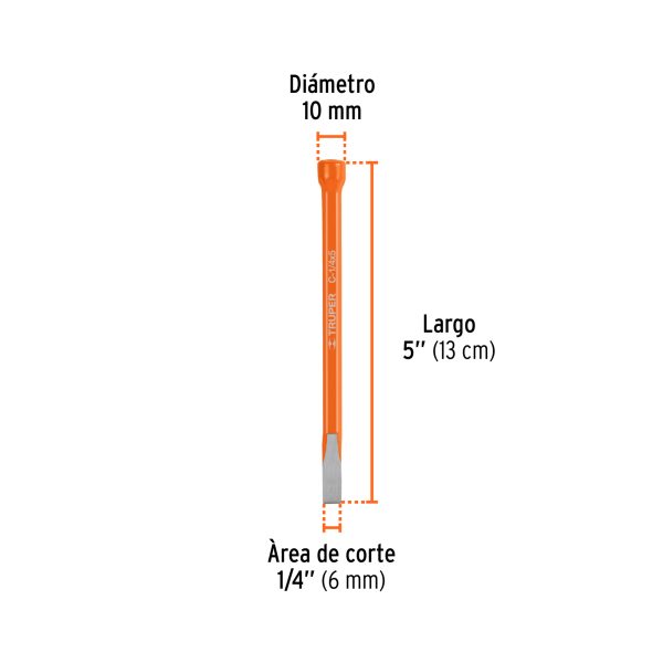 CINCEL DE CORTE FRIO DE 1/4 X 5" TRUPER - Imagen 3