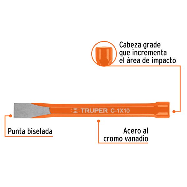 CINCEL DE CORTE FRIO DE 1 X 10" TRUPER - Imagen 2