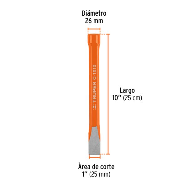 CINCEL DE CORTE FRIO DE 1 X 10" TRUPER - Imagen 3