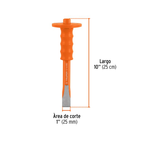CINCEL DE CORTE FRIO 1 X 10" CON GRIP TRUPER - Imagen 3