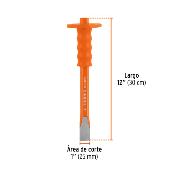 CINCEL DE CORTE FRIO 1 X 12" CON GRIP TRUPER - Imagen 3