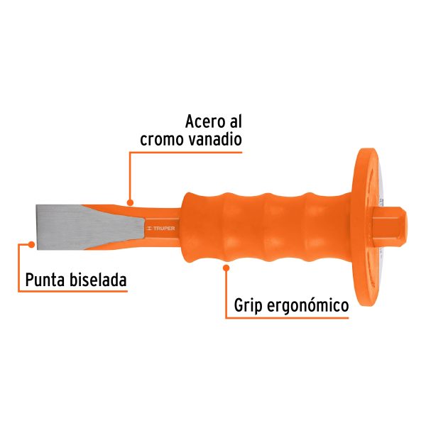 CINCEL DE CORTE FRIO 1 X 8" CON GRIP TRUPER - Imagen 2