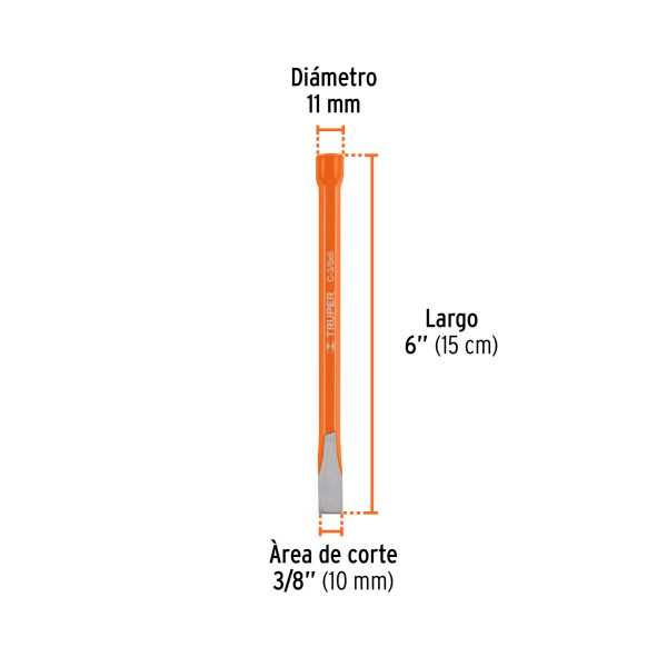 CINCEL DE CORTE FRIO DE 3/8 X 6" TRUPER - Imagen 3