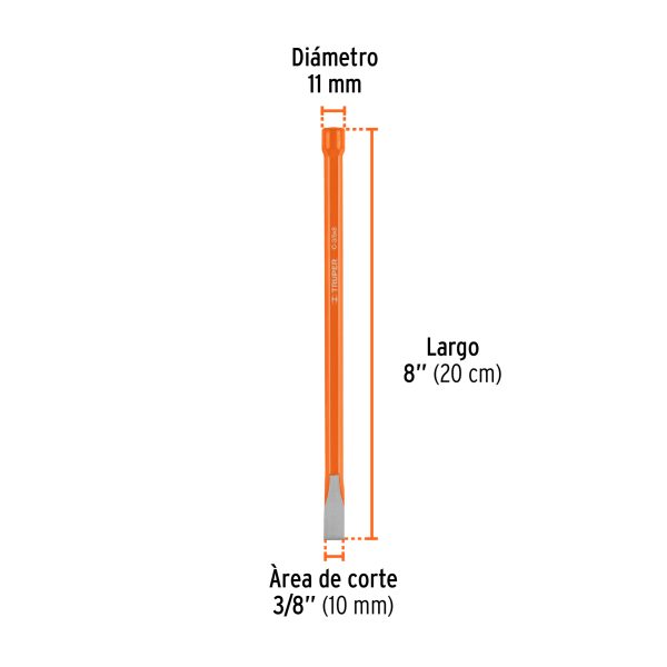 CINCEL DE CORTE FRIO DE 3/8 X 8" TRUPER - Imagen 3