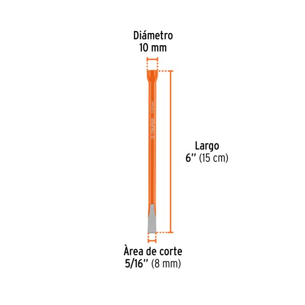 CINCEL DE CORTE FRIO DE 5/16 X 6" TRUPER - Imagen 3