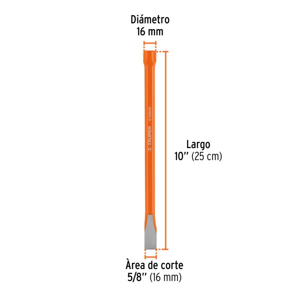 CINCEL DE CORTE FRIO DE 5/8 X 10" TRUPER - Imagen 3