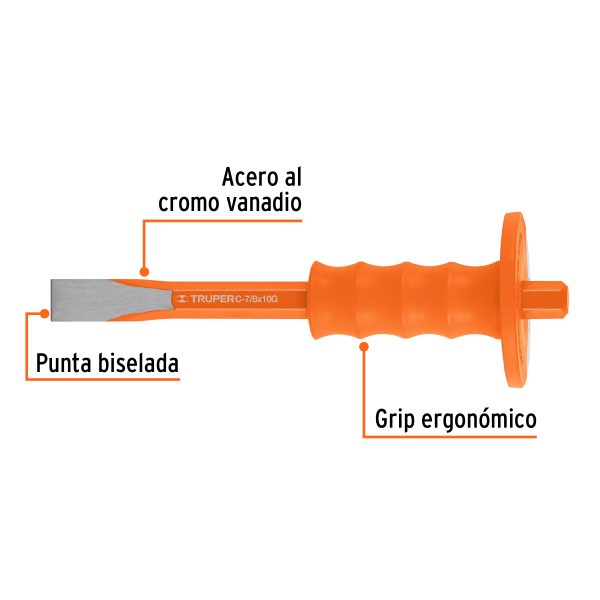 CINCEL DE CORTE FRIO 7/8 X 10" CON GRIP TRUPER - Imagen 2