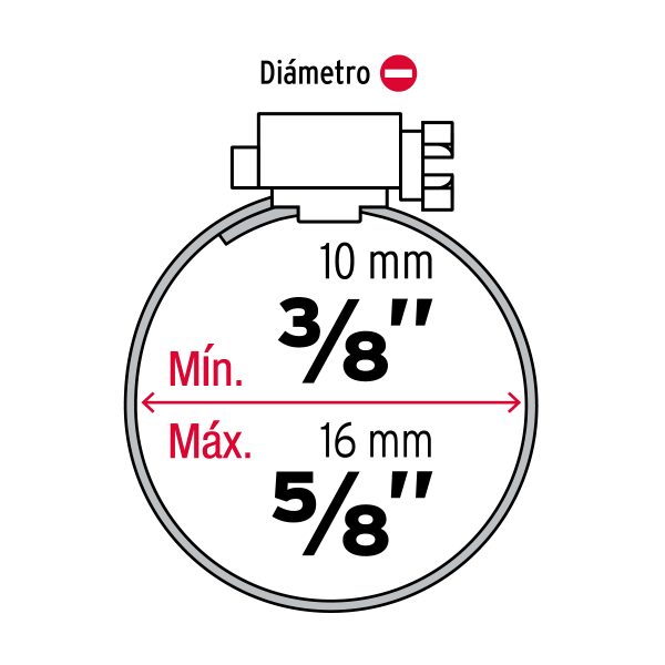 BOLSA CON 10 ABRAZADERAS MINI SIN FIN REFORZADAS #4, 3/8"-5/8" FIERO - Imagen 2
