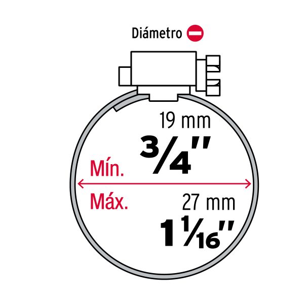 BOLSA CON 10 ABRAZADERAS SIN FIN REFORZADAS #10, 3/4"-1-1/16" FIERO - Imagen 2